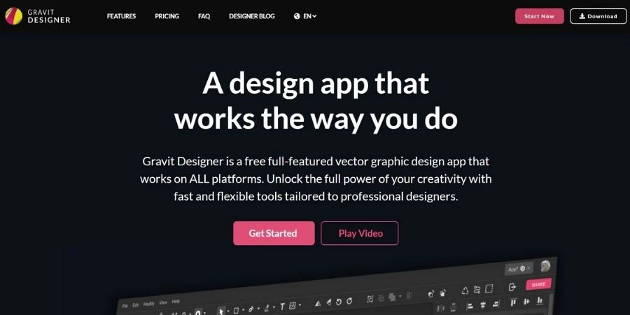 best graphic design software: Gravit Designer