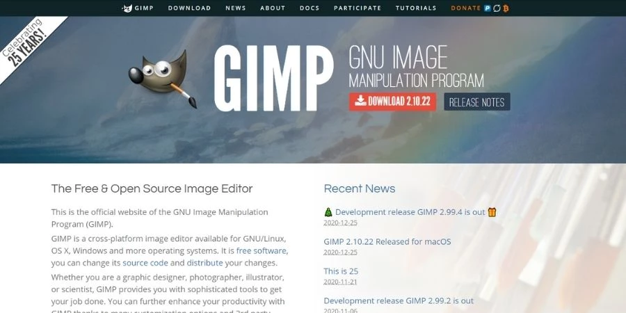 best graphic design software: GIMP