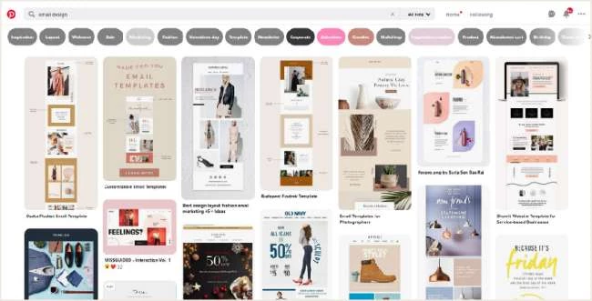 email-design-inspiration-platforms-Pinterest email design inspiration platforms: Pinterest