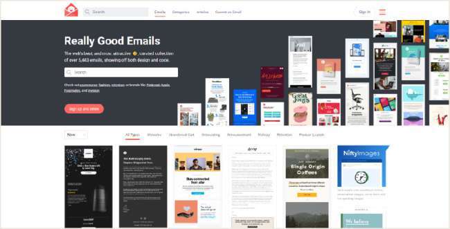 email design inspiration platforms: Really Good Emails