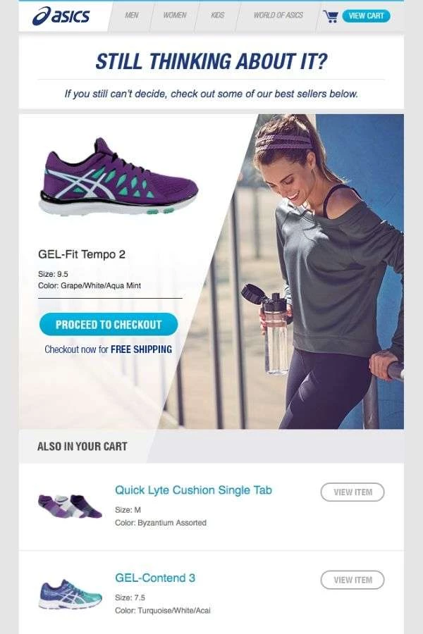 cart-abandonment-recovery-email-design-examples-ASICS cart abandonment recovery email design examples: ASICS
