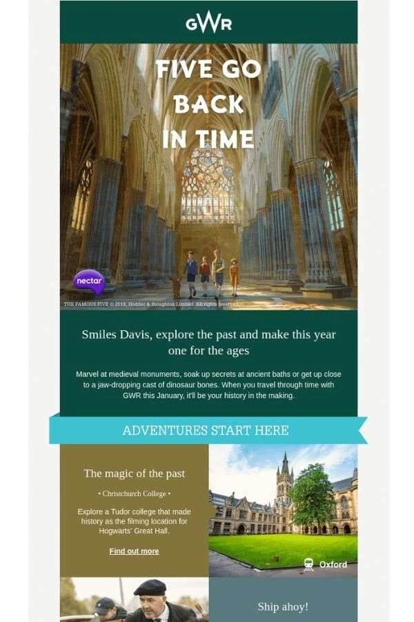 newsletter-email-campaign-examples-Great-Western-Railway newsletter email campaign examples: Great Western Railway