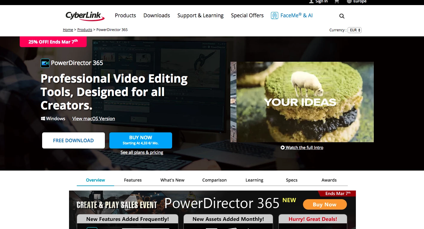 photo organizer software – CyberLink photo organizer software: screenshot of Cyberlink products page