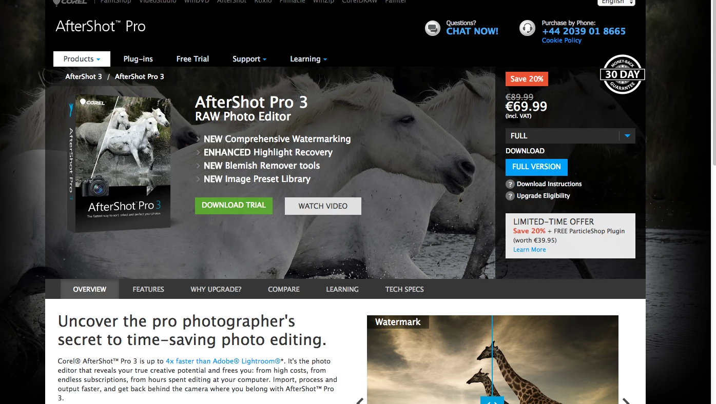 photo management software – Corel AfterShot 3 photo management software: screenshot of Corel AfterShot 3 homepage