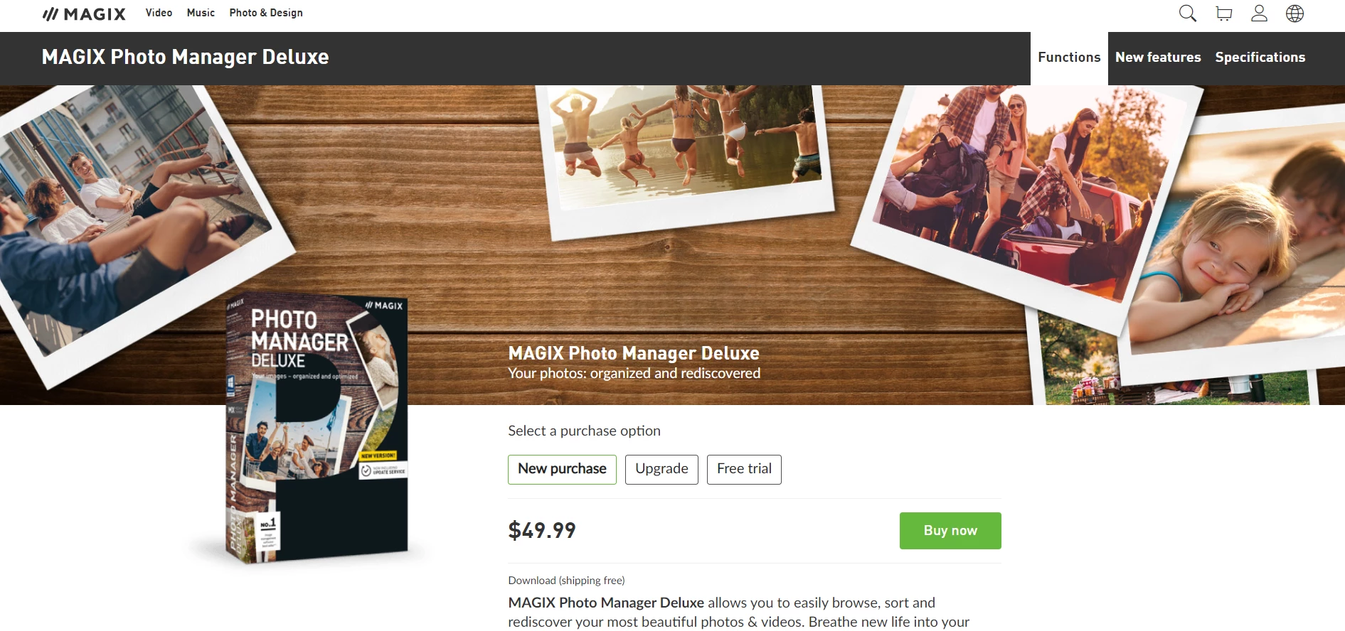 photo management software: MAGIX photo management software: screenshot of MAGIX homepage
