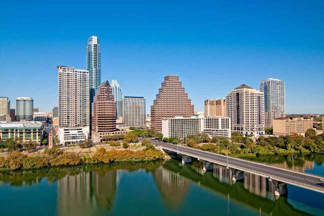 Texas logo design: Skyline of downtown Austin in Texas​