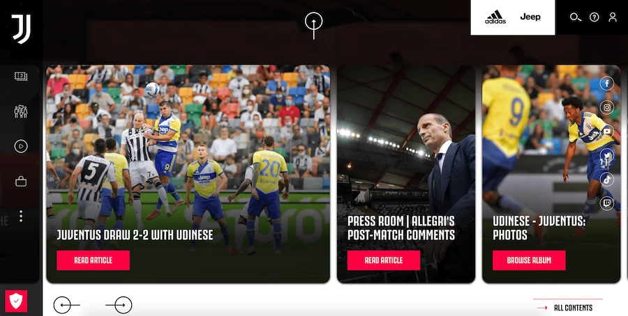 Juventus Best Soccer Website Design
