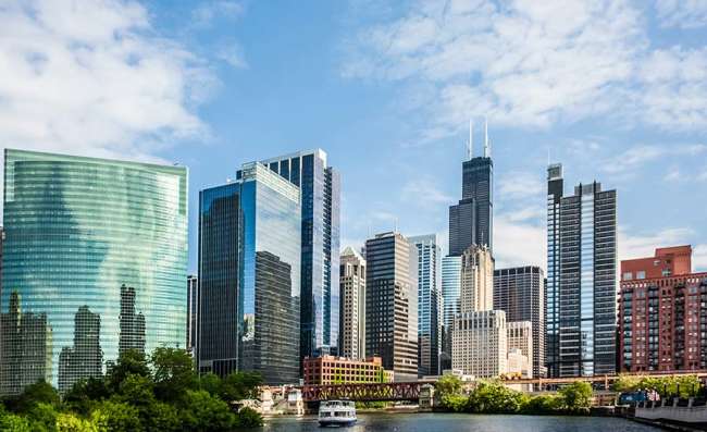 view of the city Chicago