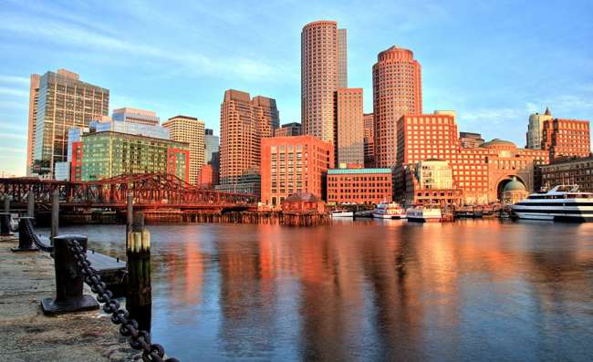 panoramic view of downtown Boston