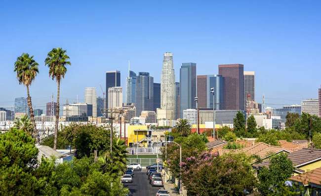 skyline of Los Angeles, California