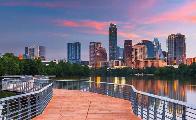 aerial view of Austin