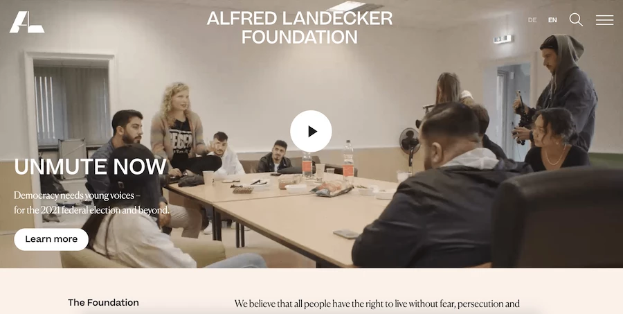 Alfred Landecker Foundation best educational website designs