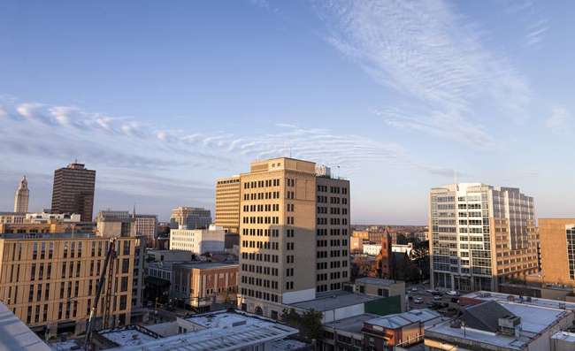 Baton Rouge downtown view on a winter day