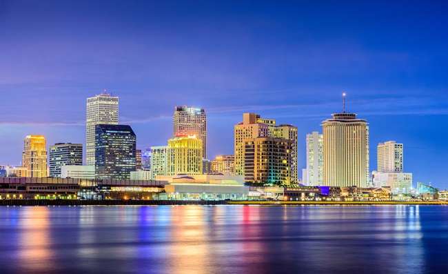 view of New Orleans by night