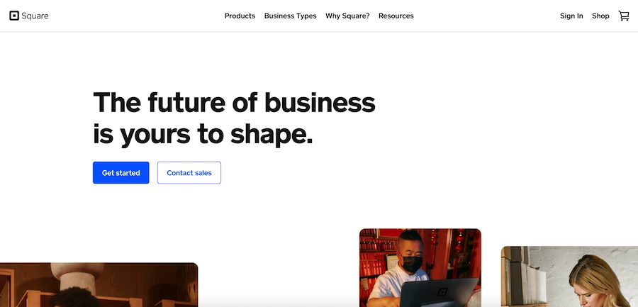Square b2b website design