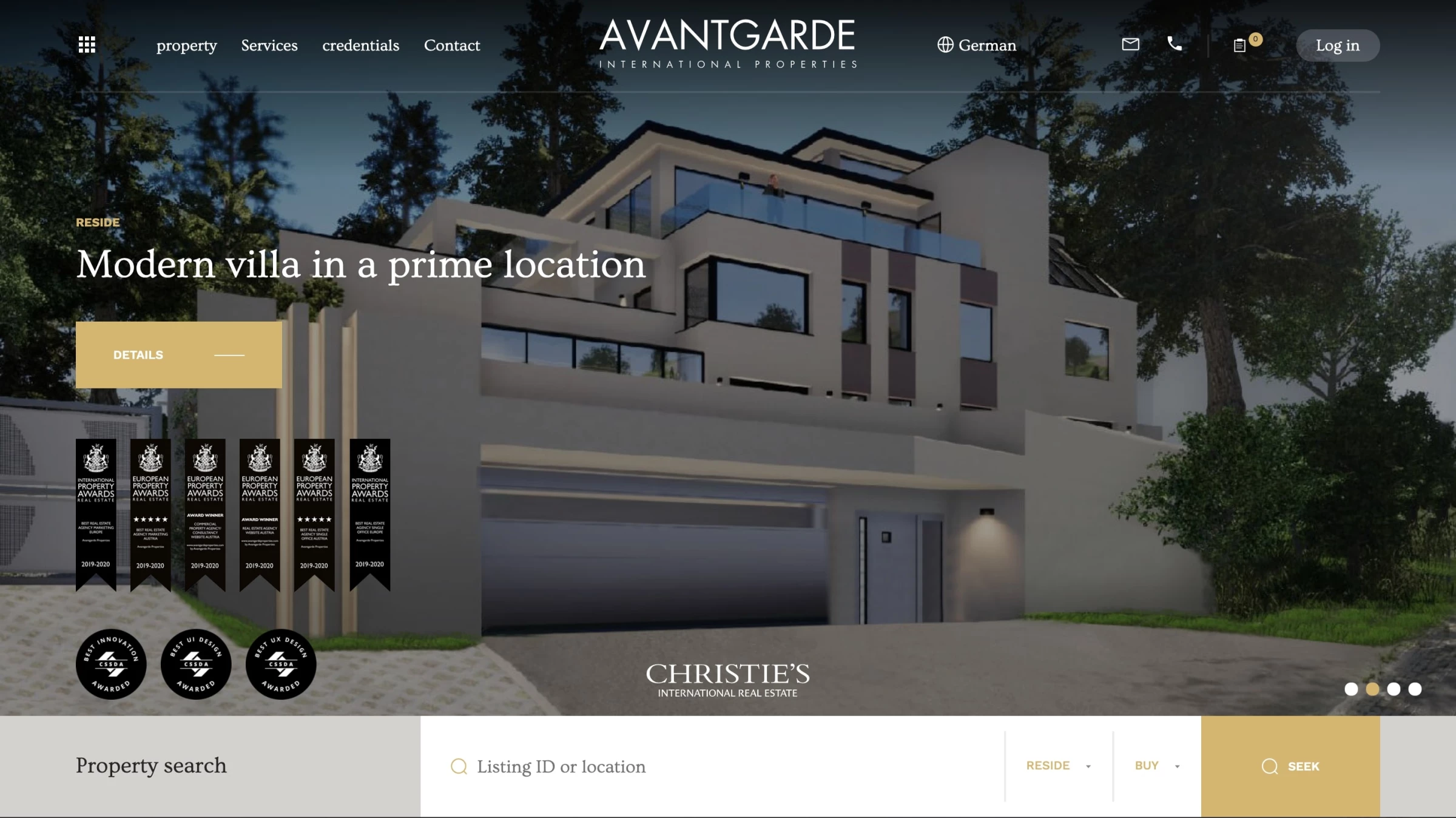 Avantgarde Properties real estate website design real estate web design