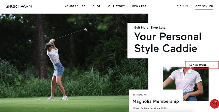 Short Par 4 Sports Website Design