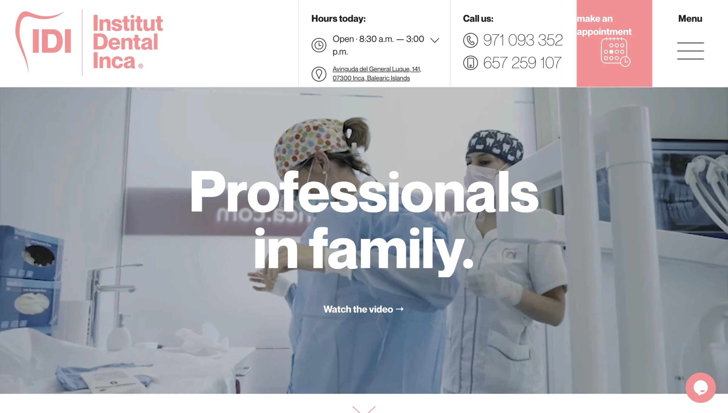 IDI - Institut Dental Inca website design