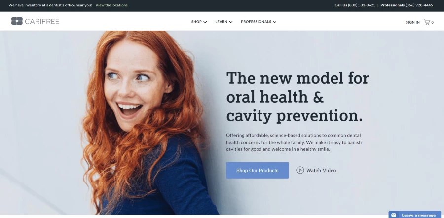 CariFree medical website design best designed medical websites