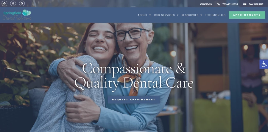 Springfield Dental Solutions medical website design medical website designs