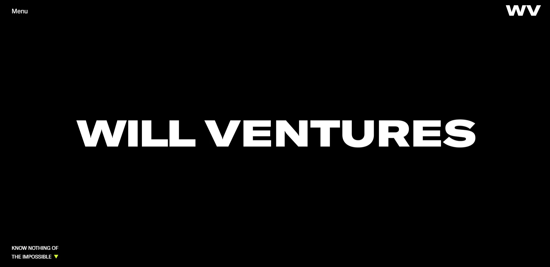 Will Ventures dark-themed website design dark website designs