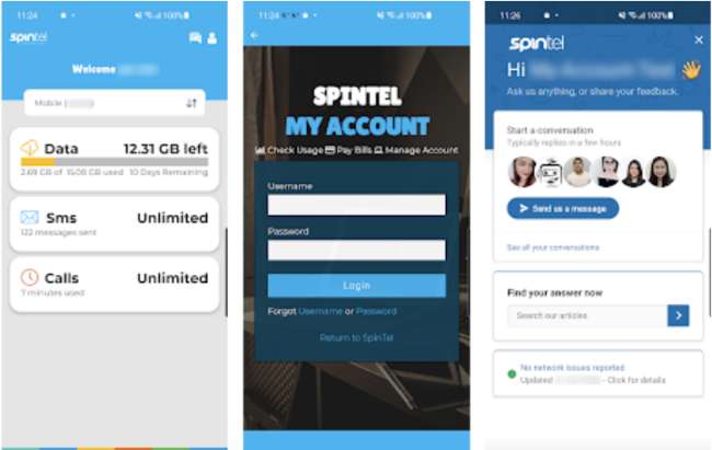 SpinTel app design