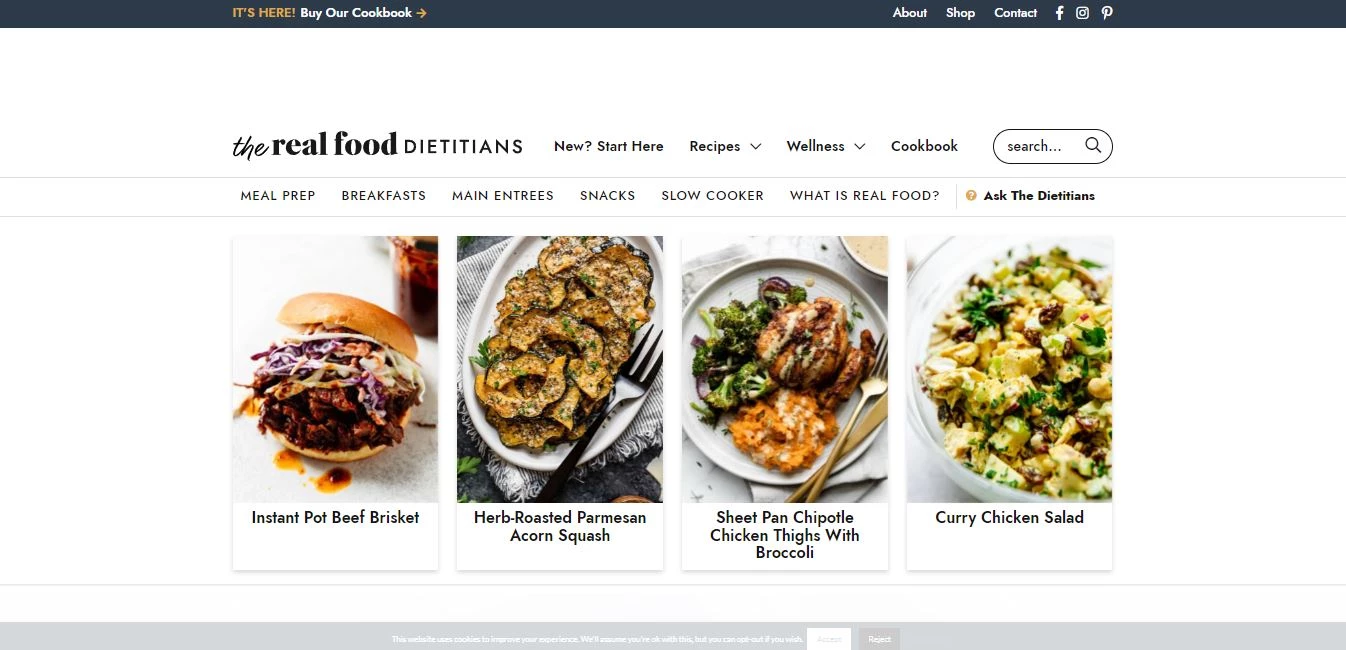 The Real Food Dietitians web design