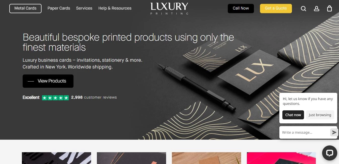 Luxury Printing website design