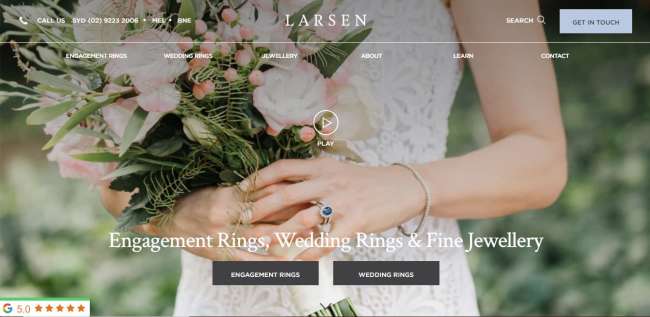 Larsen Jewellery webite design