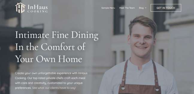 InHaus Cooking website design