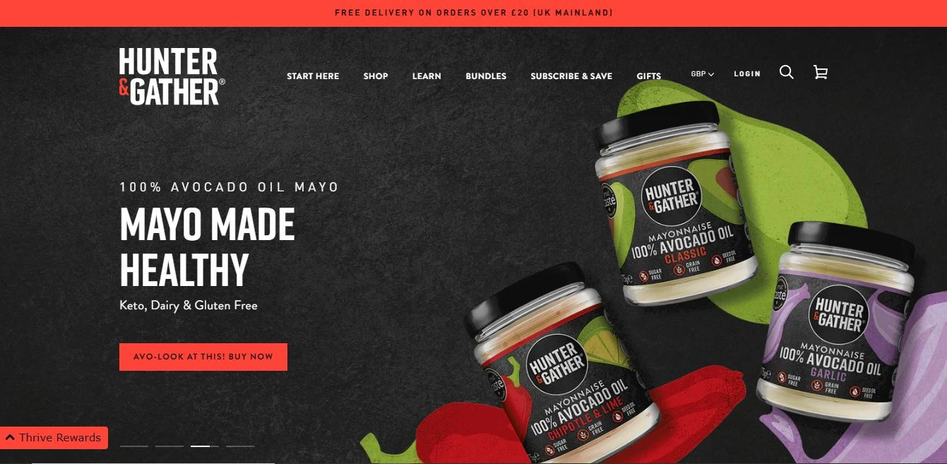Hunter&Gather website design