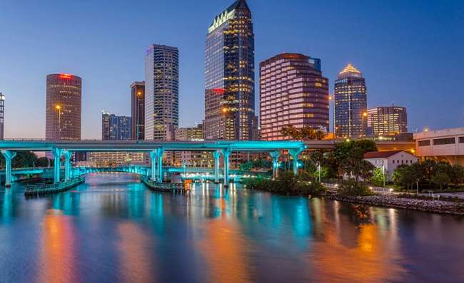 advertising agency Tampa: Tampa Bay high-rise buildings at night​