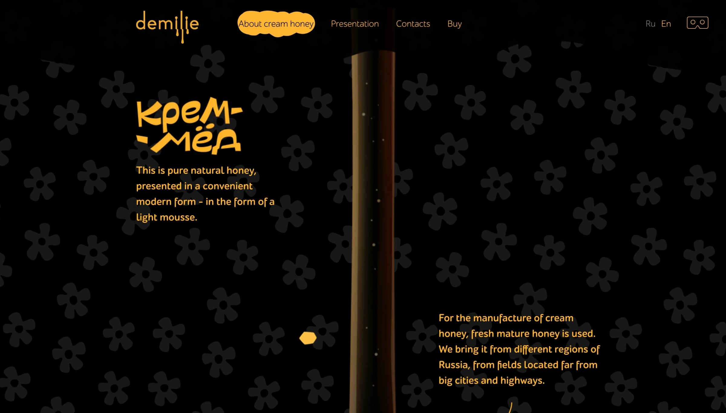 Demilie Creamed Honey by Art. Lebedev dynamic website design