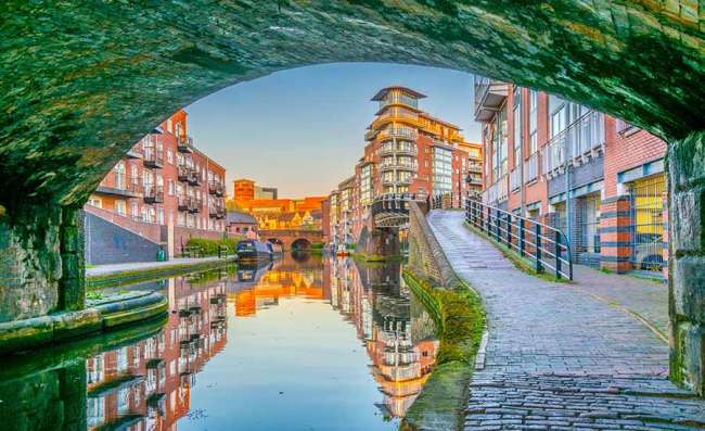 view of water channel in Birmingham, England​