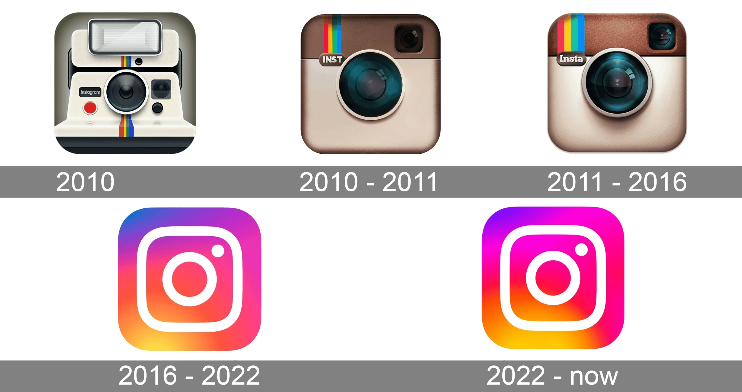 Instagram app design: evolution of logo