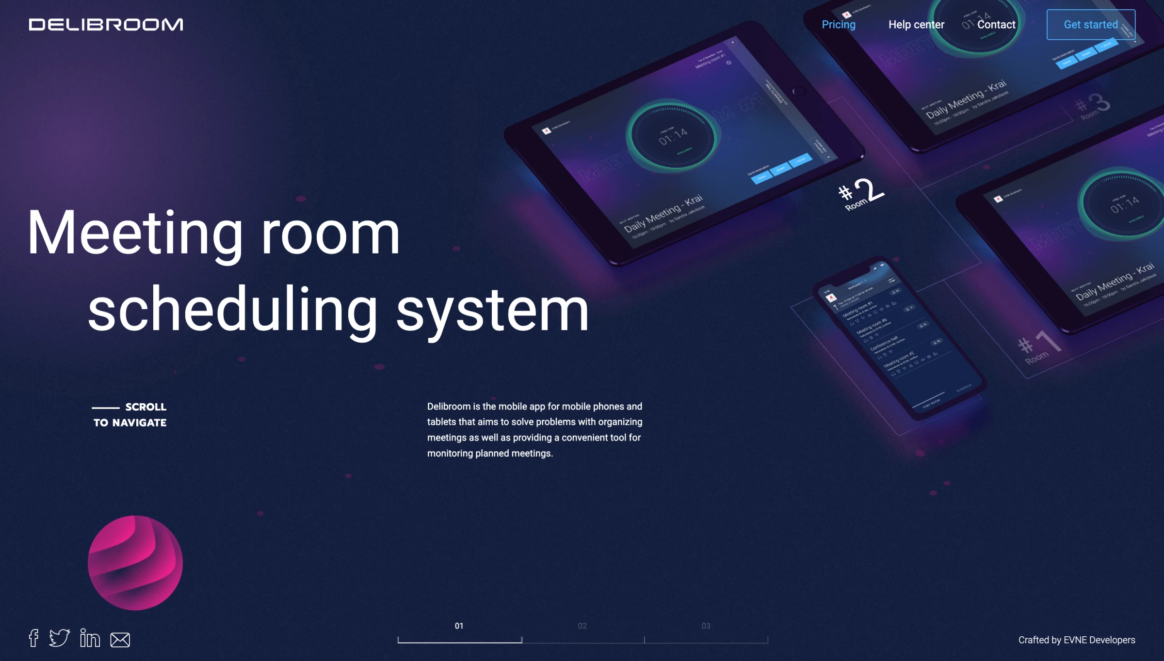 Delibroom by EVNE Developers scrollable website design