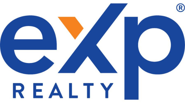 eXp Realty official blue and orange logo in a white backgroung.