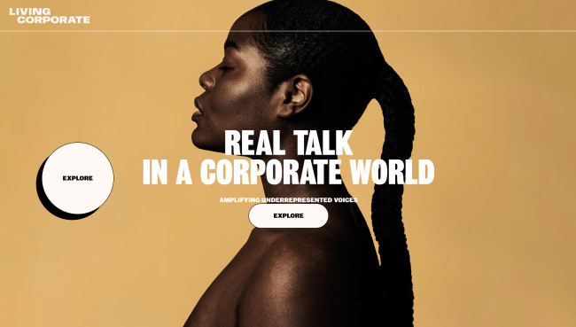 Living Corporate by Workshop Built flat website design