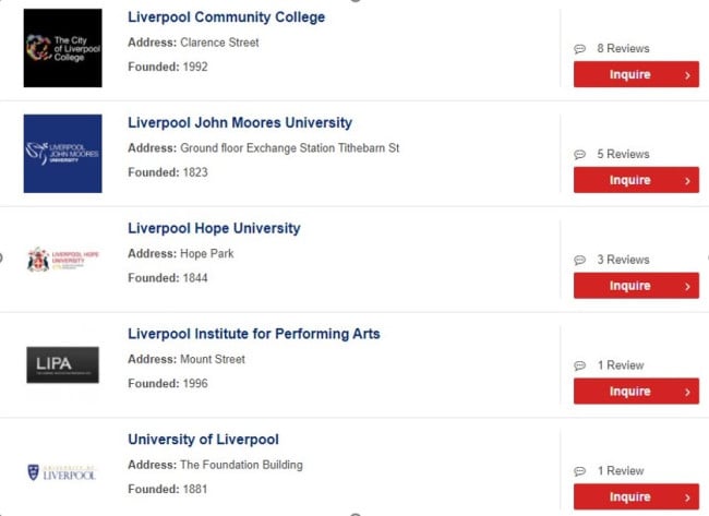 liverpool's top-rated colleges