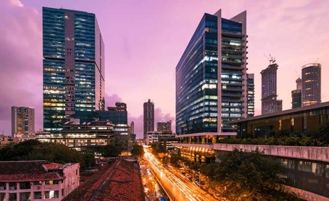 Skyline in Mumbai, India