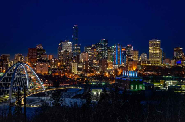 digital marketing companies: Edmonton city skyline at night