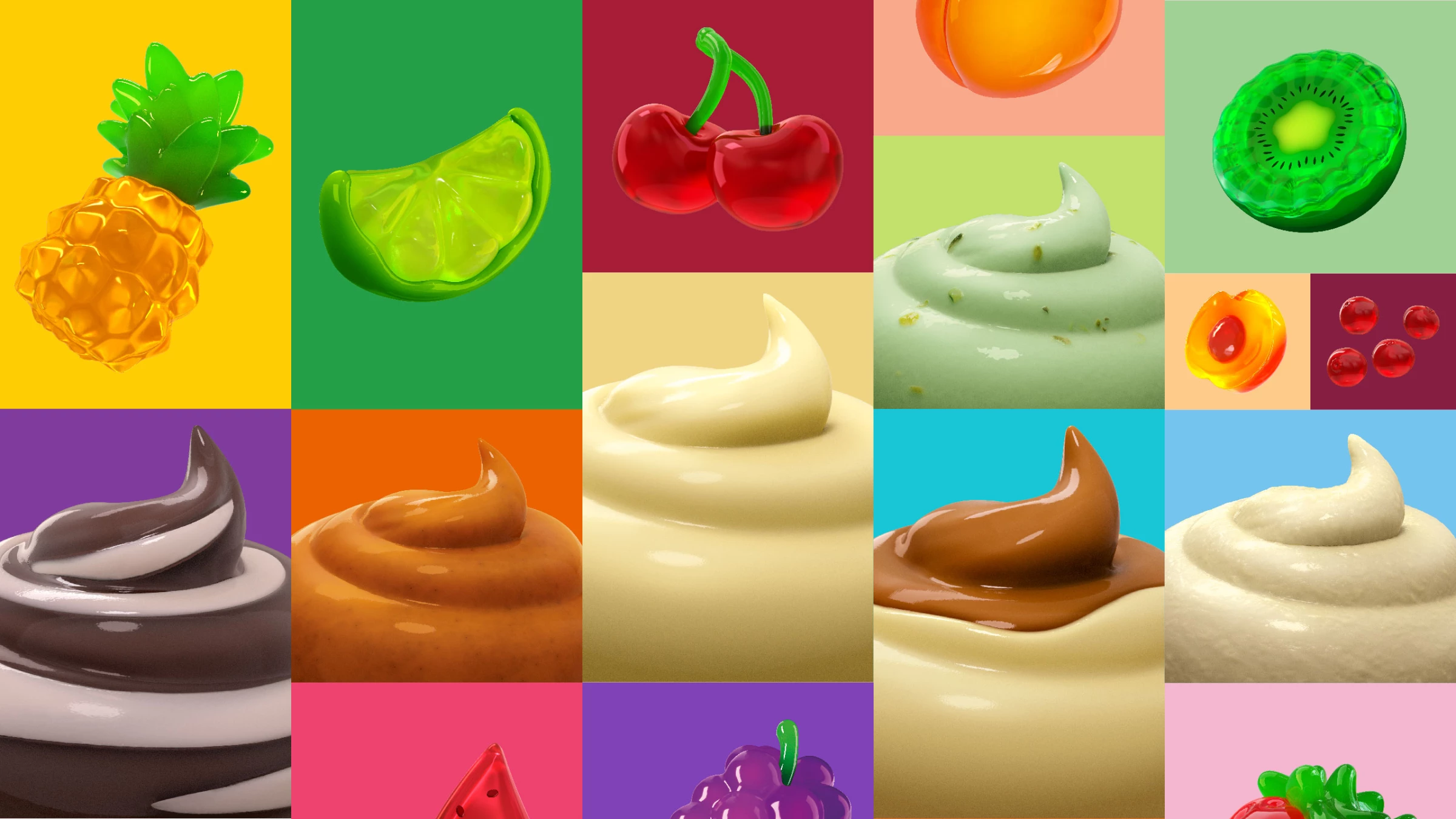Visual representation of Jell-O flavors