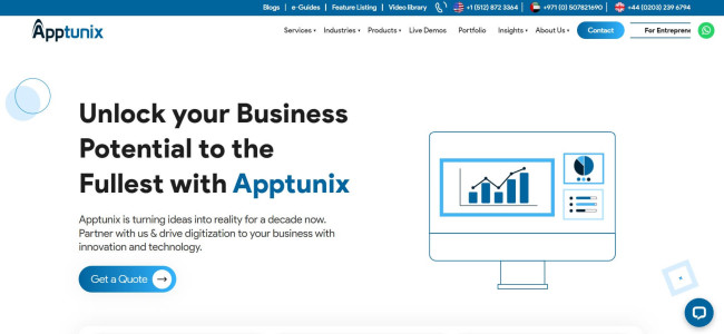 Apptunix Homepage