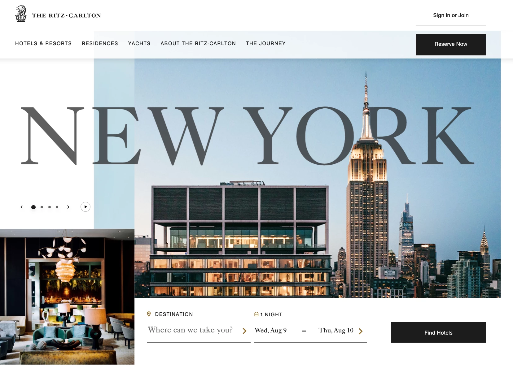Ritz-Carlton Web Design