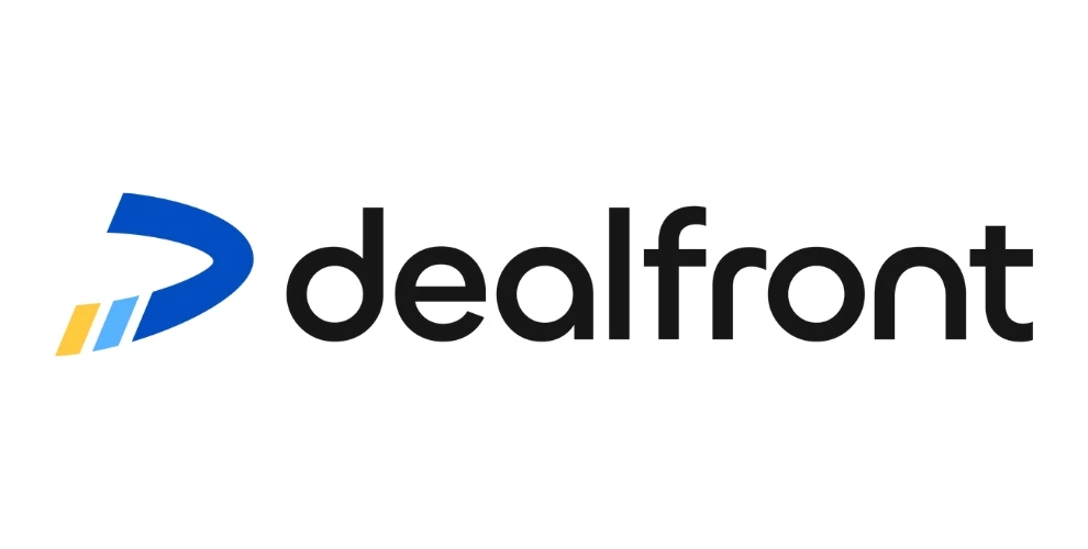 Dealfront logo on a white background