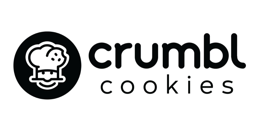 The logo of Crumbl Cookies on a white background