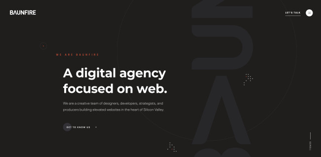 Website Overview of Baunfire agency