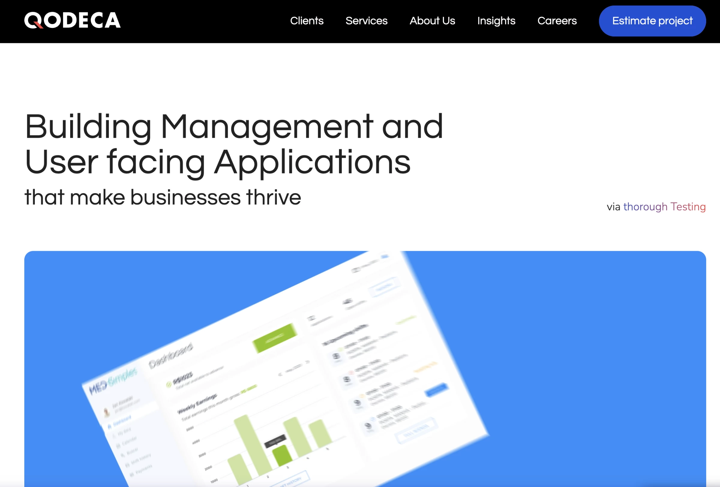 Website Overview of Qodeca agency
