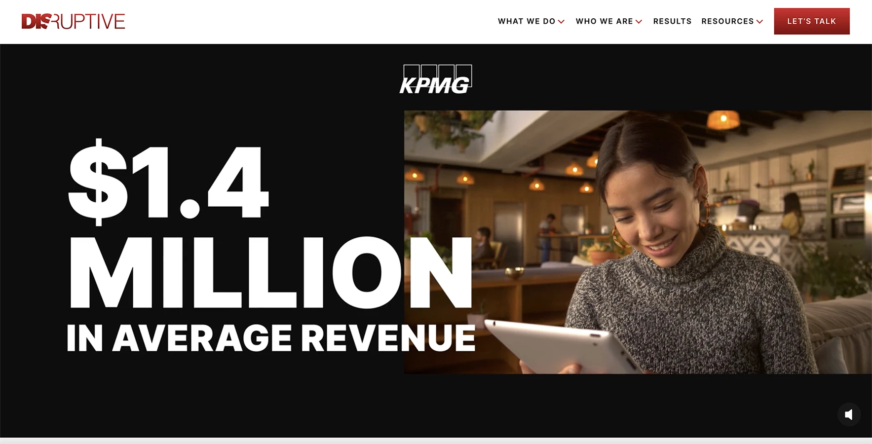 Website Overview of Disruptive Advertising agency