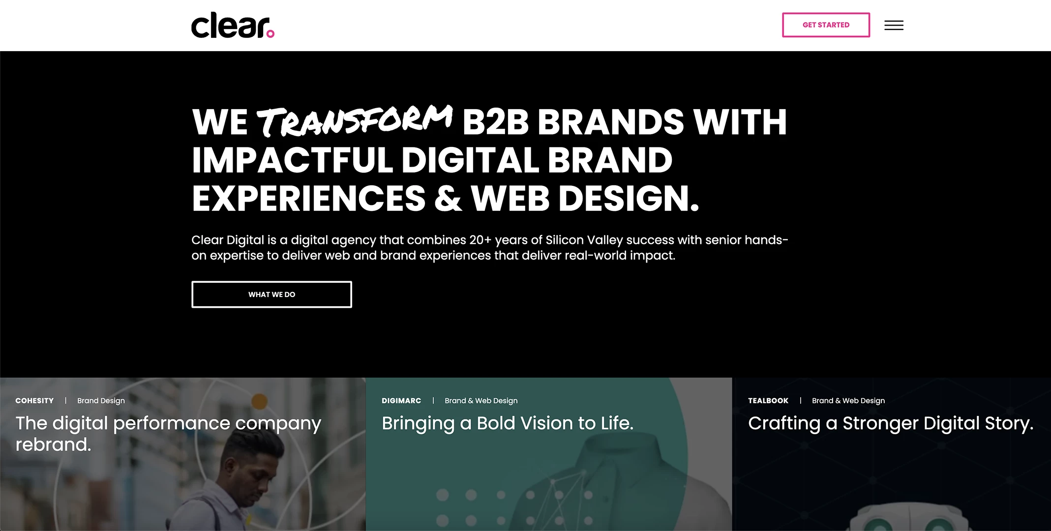 Website Overview of Clear Digital Agency